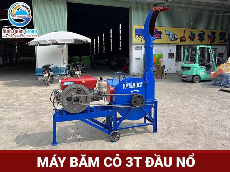 máy băm cỏ công nghiệp 3T đầu nổ